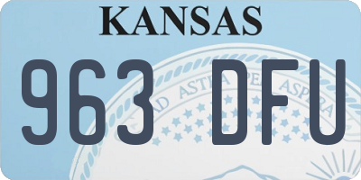 KS license plate 963DFU