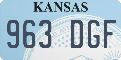KS license plate 963DGF