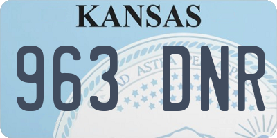 KS license plate 963DNR