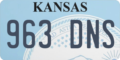 KS license plate 963DNS