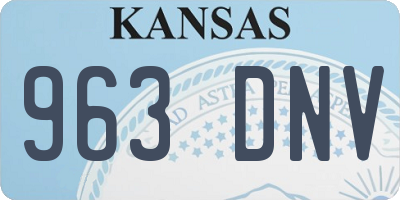 KS license plate 963DNV