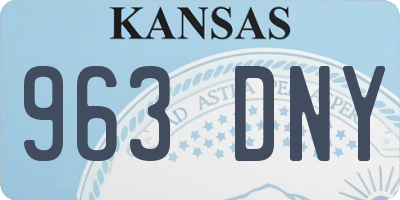 KS license plate 963DNY