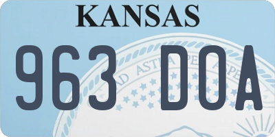 KS license plate 963DOA