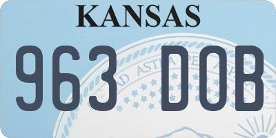 KS license plate 963DOB