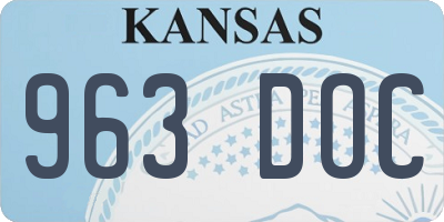 KS license plate 963DOC