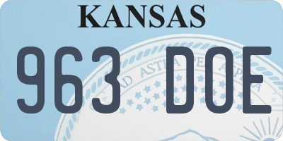 KS license plate 963DOE