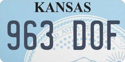 KS license plate 963DOF
