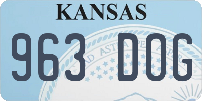 KS license plate 963DOG