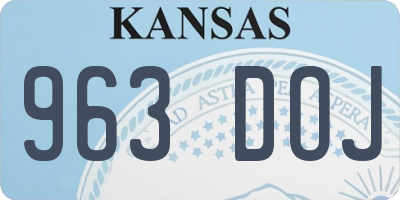KS license plate 963DOJ