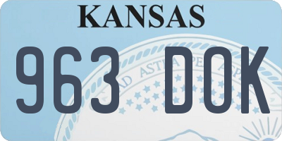 KS license plate 963DOK