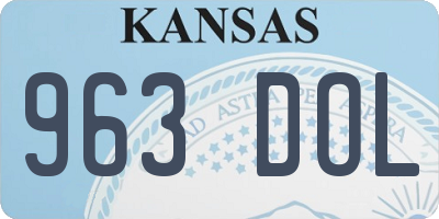 KS license plate 963DOL