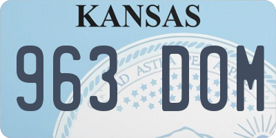 KS license plate 963DOM