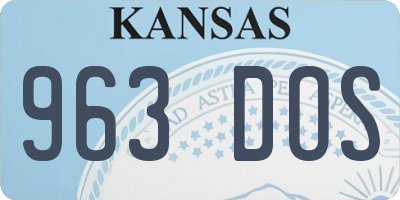 KS license plate 963DOS