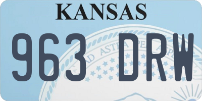 KS license plate 963DRW