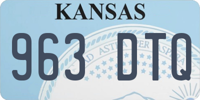 KS license plate 963DTQ