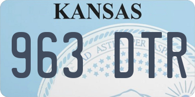 KS license plate 963DTR
