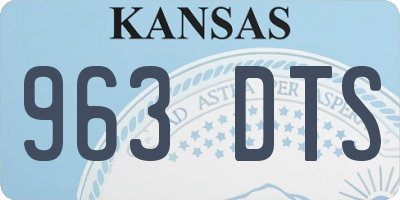 KS license plate 963DTS