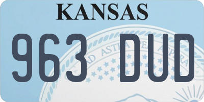 KS license plate 963DUD