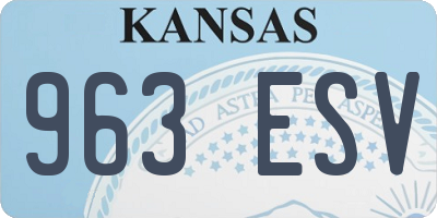 KS license plate 963ESV