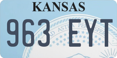 KS license plate 963EYT