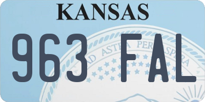 KS license plate 963FAL