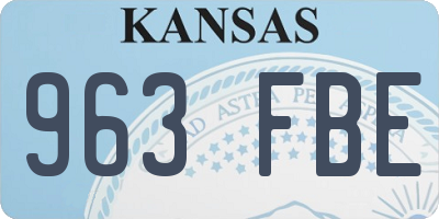 KS license plate 963FBE