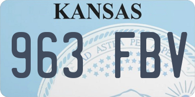 KS license plate 963FBV