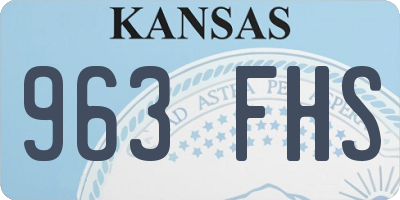 KS license plate 963FHS