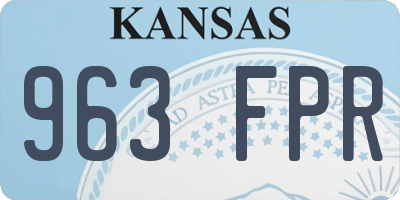 KS license plate 963FPR