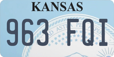 KS license plate 963FQI