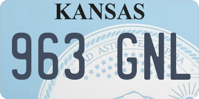 KS license plate 963GNL