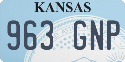 KS license plate 963GNP