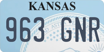 KS license plate 963GNR