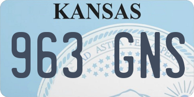 KS license plate 963GNS