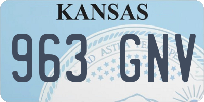 KS license plate 963GNV