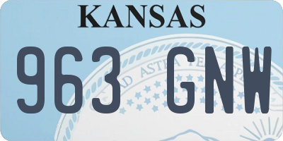 KS license plate 963GNW