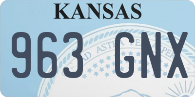 KS license plate 963GNX