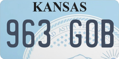 KS license plate 963GOB