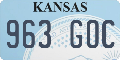 KS license plate 963GOC