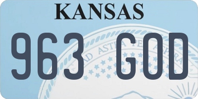 KS license plate 963GOD
