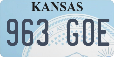 KS license plate 963GOE