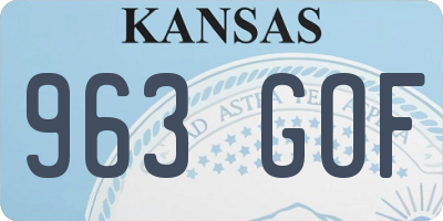 KS license plate 963GOF