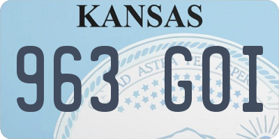 KS license plate 963GOI