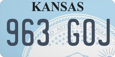 KS license plate 963GOJ