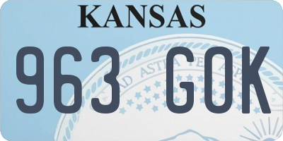 KS license plate 963GOK