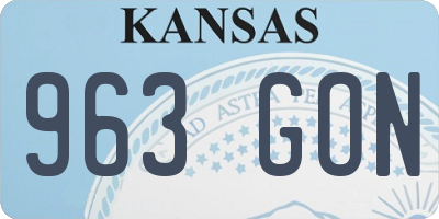 KS license plate 963GON