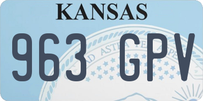 KS license plate 963GPV