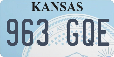 KS license plate 963GQE