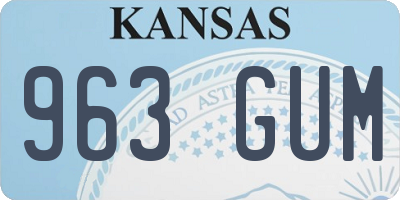 KS license plate 963GUM