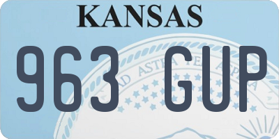 KS license plate 963GUP
